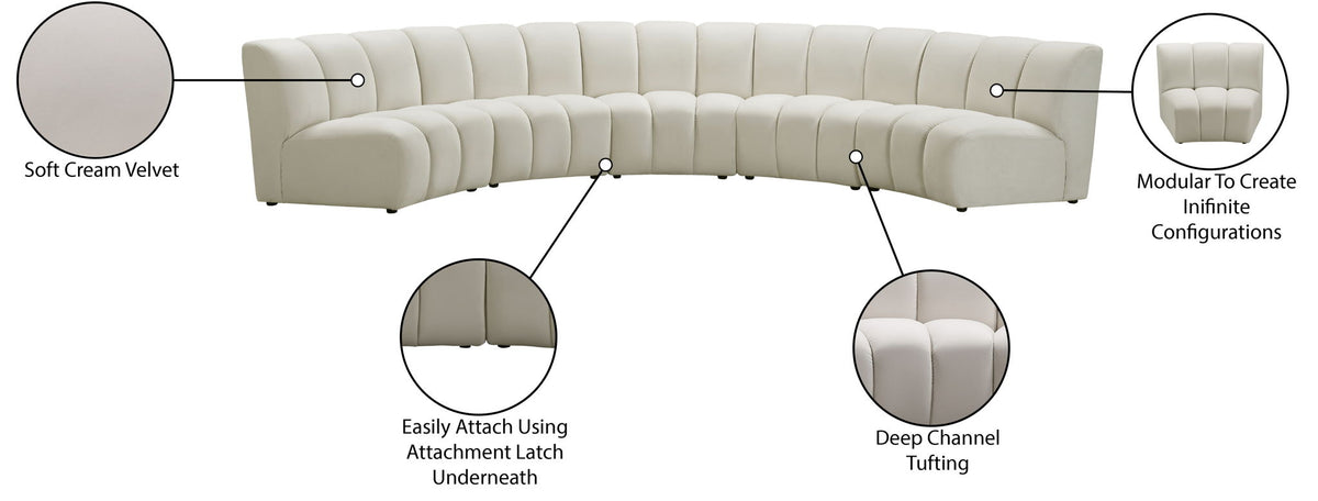 Infinity - 5 Piece Velvet Modular Sectional