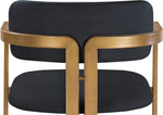 Aurum - Vegan Leather Upholstered Counter Stool With Brushed Brass Base