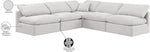 Indulge - Velvet 5 Piece Modular Corner Armless Sectional