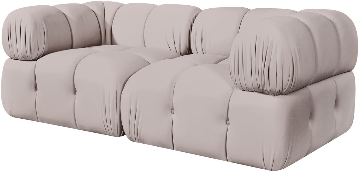 Orin - Velvet Performance Fabric Upholstered 2 Piece Modular Sofa (2 Corner Chairs)