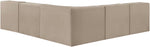 Rummi - Armless Velvet Performance Fabric Upholstered 5 Piece Modular Sectional