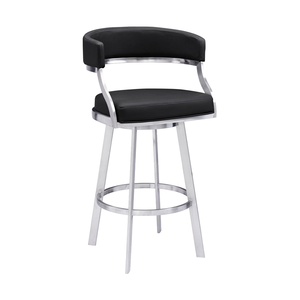 Saturn - Counter Height Bar Stool - Brushed Stainless Steel