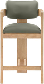 Sacha - Vegan Leather Upholstered Counter Stool With Natural Base