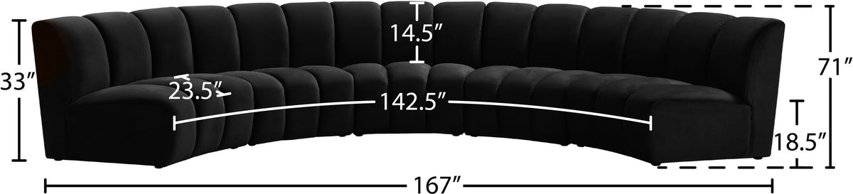 Infinity - 5 Piece Velvet Modular Sectional
