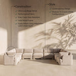 Hammond - Velvet Performance Fabric Upholstered 9 Piece Sectional