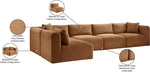Shaggy - Fabric 5 Piece Modular Sectional