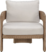 Sandbay - Olefin Water Resistant Fabric And Wicker Outdoor Patio Accent Chair