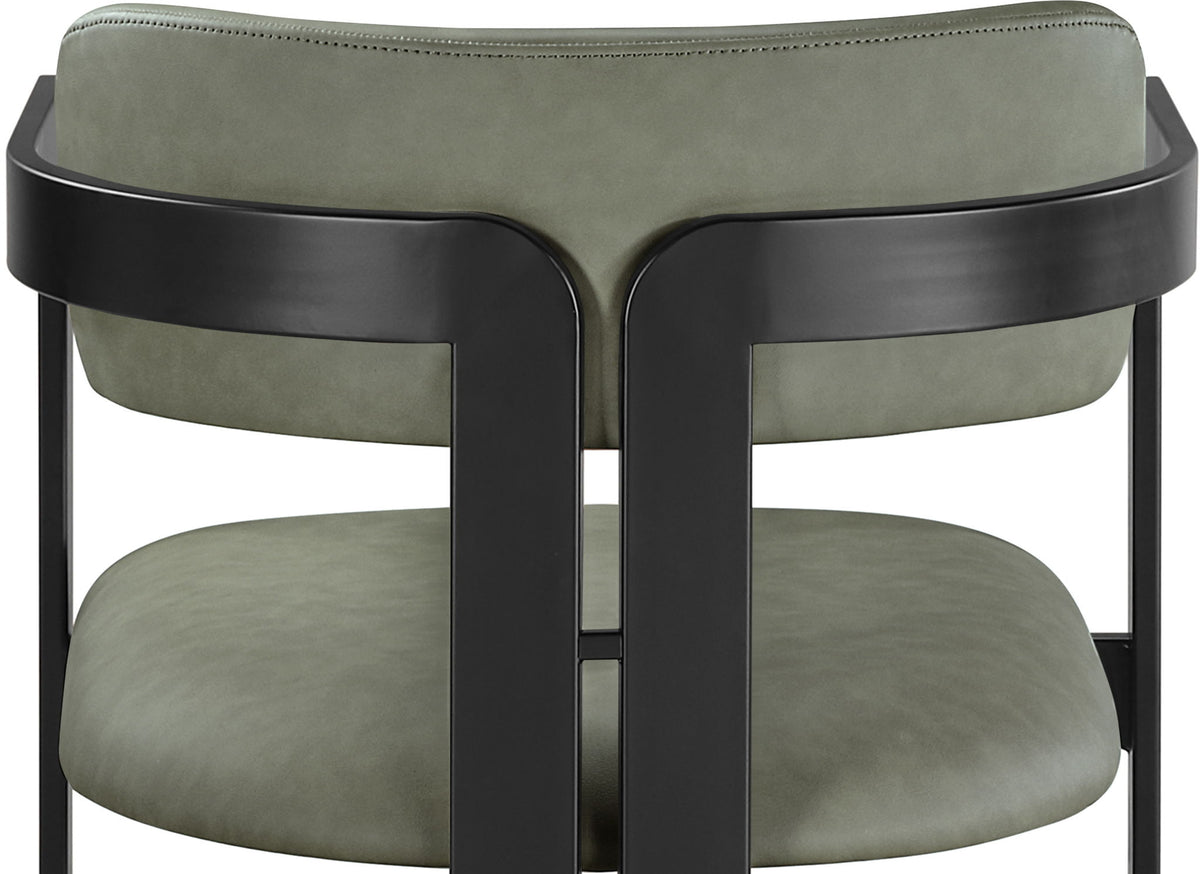 Aurum - Vegan Leather Upholstered Dining Chair With Graphite Black Base (Set of 2)