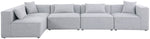 Cube - Linen 5 Piece Modular Sectional