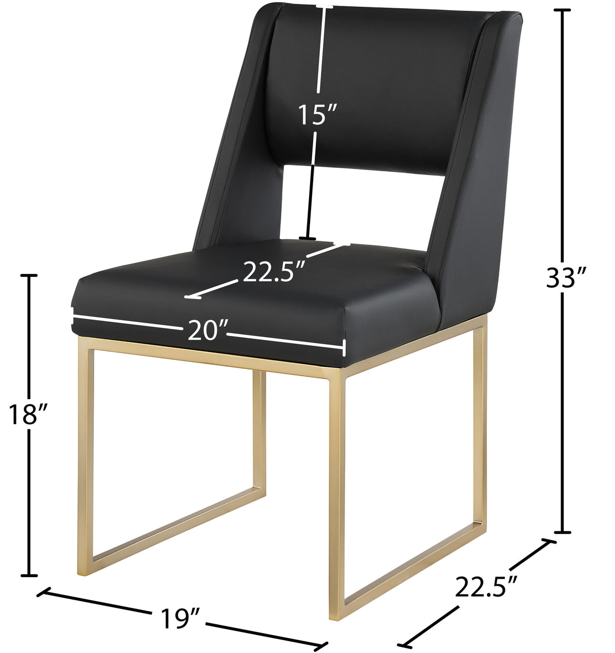 Jayce - Dining Chair (Set of 2), Gold Base