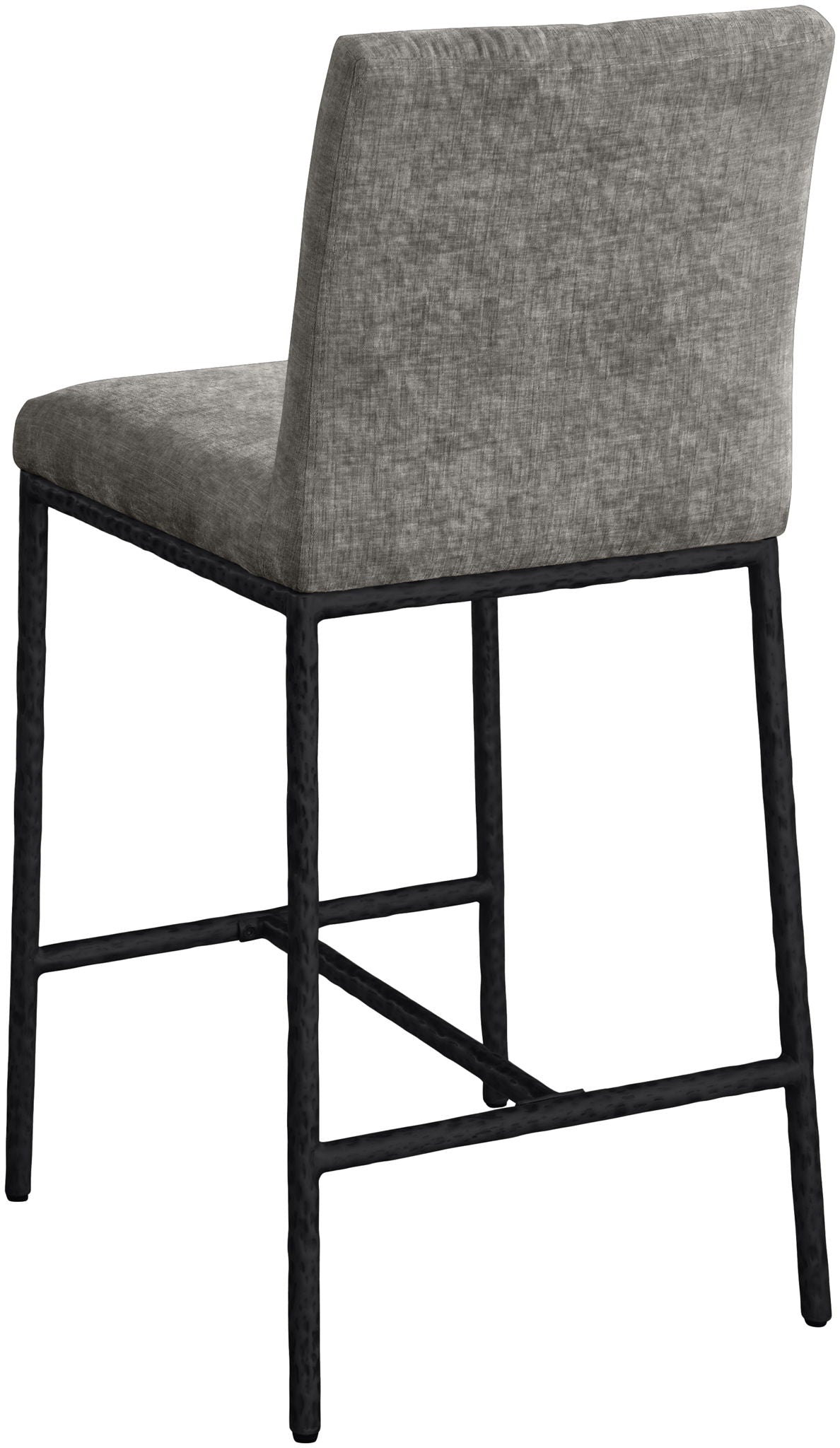 Reeves - Chenille Fabric Upholstered Counter Stool (Set of 2) - Black Base