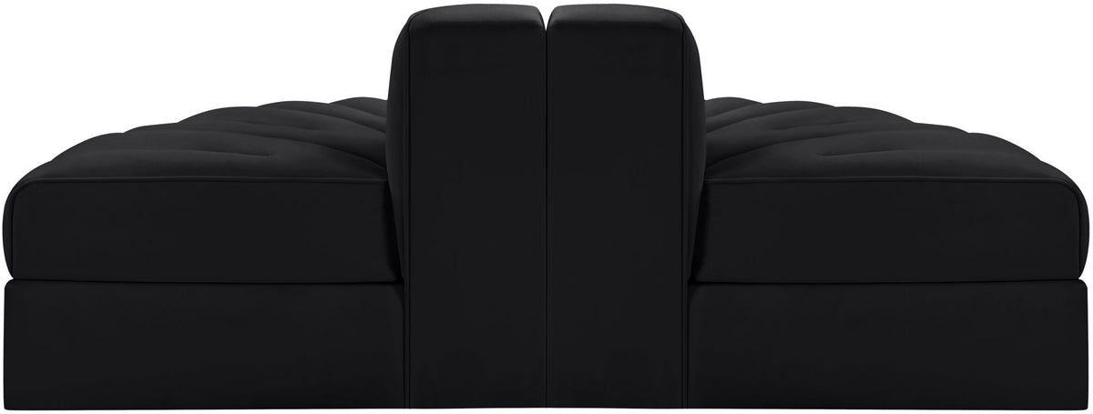 Rummi - Velvet Performance Fabric Upholstered 2 Piece  Rounded Modular Loveseat