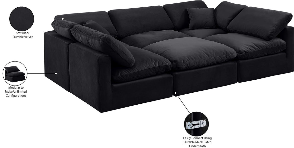 Indulge - Velvet 6 Piece Modular Sectional