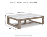 Loyaska - Rectangular Cocktail Table - Brown / Ivory