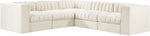 Rummi - Symmetrical Velvet Performance Fabric Upholstered 5 Piece Modular Sectional