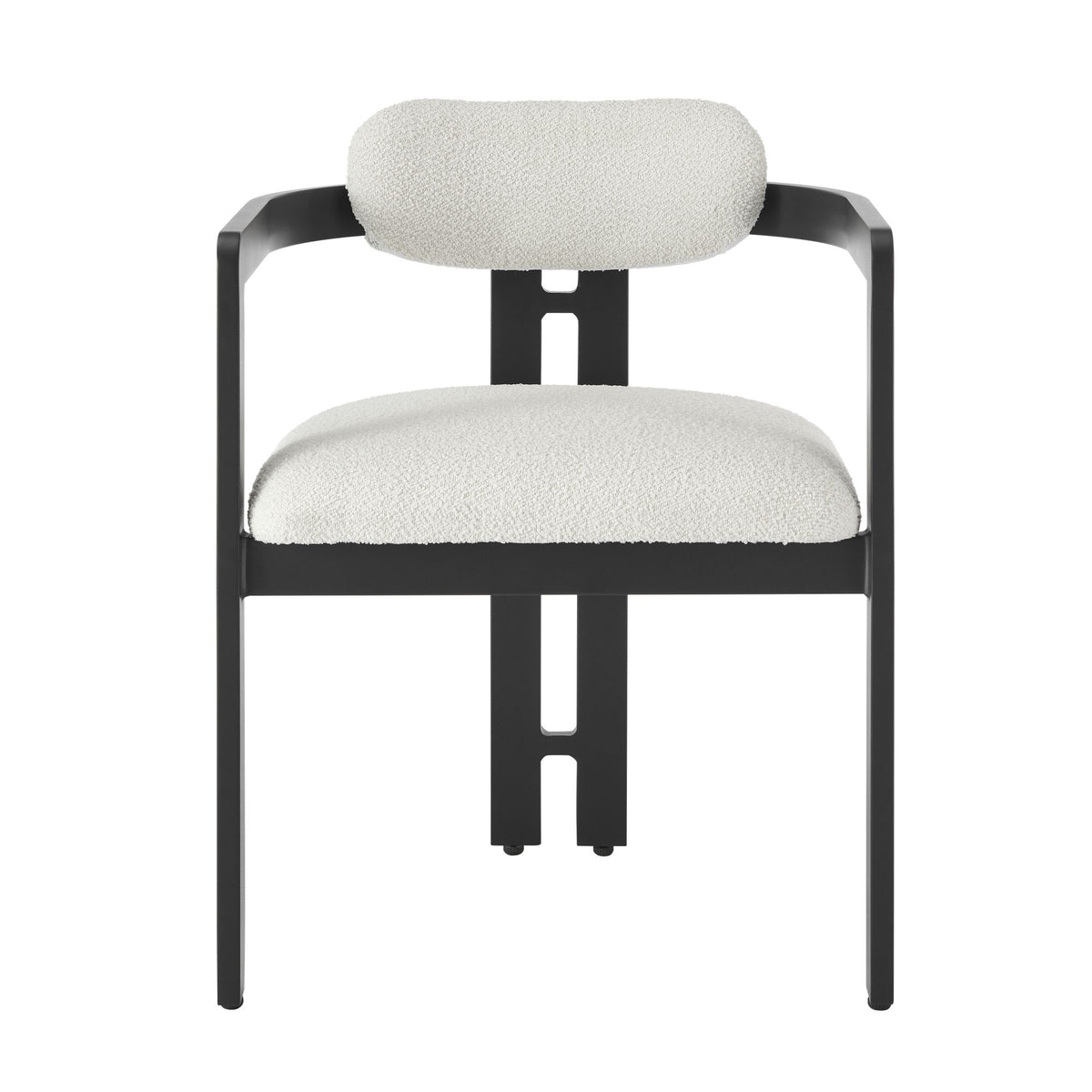 Jazmin - 5-Piece Outdoor Round Sintered Stone Dining Set - White / Black