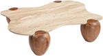 Liona - Marble And Acacia Wood Coffee Table