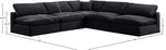 Comfy - 5 Piece Velvet Modular Corner Armless Sectional
