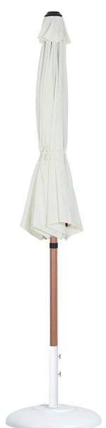 Fiji - Aluminum Patio Umbrella With Round White And Teak Base