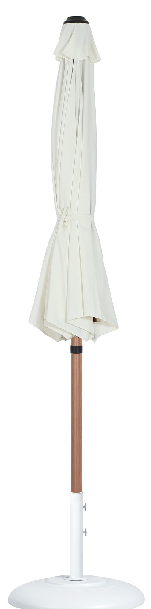Fiji - Aluminum Patio Umbrella With Round White And Teak Base