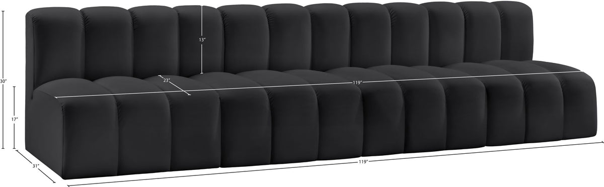Arc - Faux Leather 4 Seats Modular Sofa
