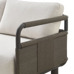 Brampton - 93" Metal Outdoor Sectional With Cushions - Gray / Off White