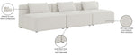Cube - Linen Modular 3 Seat Armless Sofa