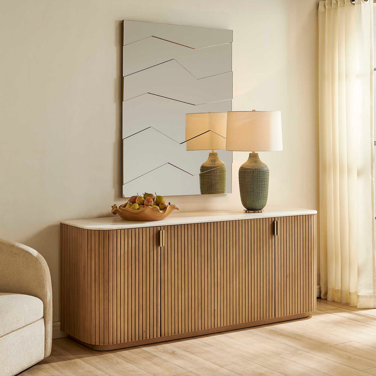 Arik - 4 Door Walnut Cabinet - Woodtone