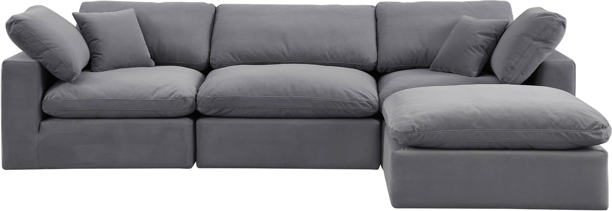 Comfy - 4 Piece Velvet Modular Sectional With Chaise