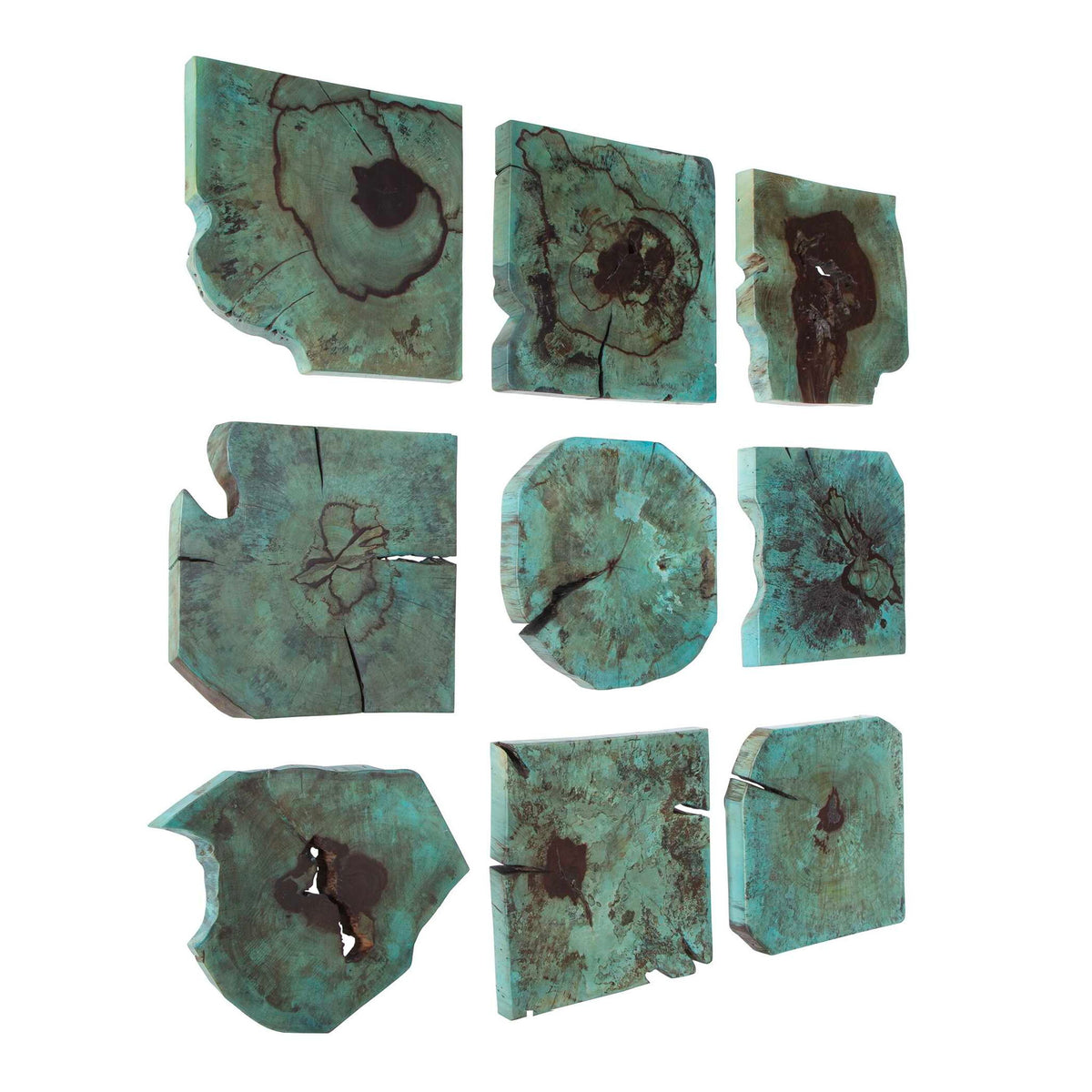 Bahati - Wood Wall Decor (Set of 9) - Blue