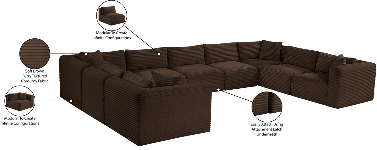 Shaggy - 9 Piece Modular U-Shaped Sectional