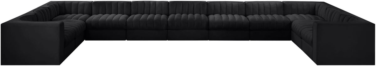Rummi - Velvet Performance Fabric Upholstered 11 Piece Modular Sectional