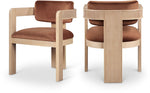 Sacha - Velvet Dining Chair With Natural Base (Set of 2)