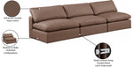 Comfy - Faux Leather Modular Armless Sofa 3 Seats