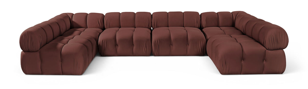 Orin - U-Shaped Velvet 6 Piece Modular Sectional