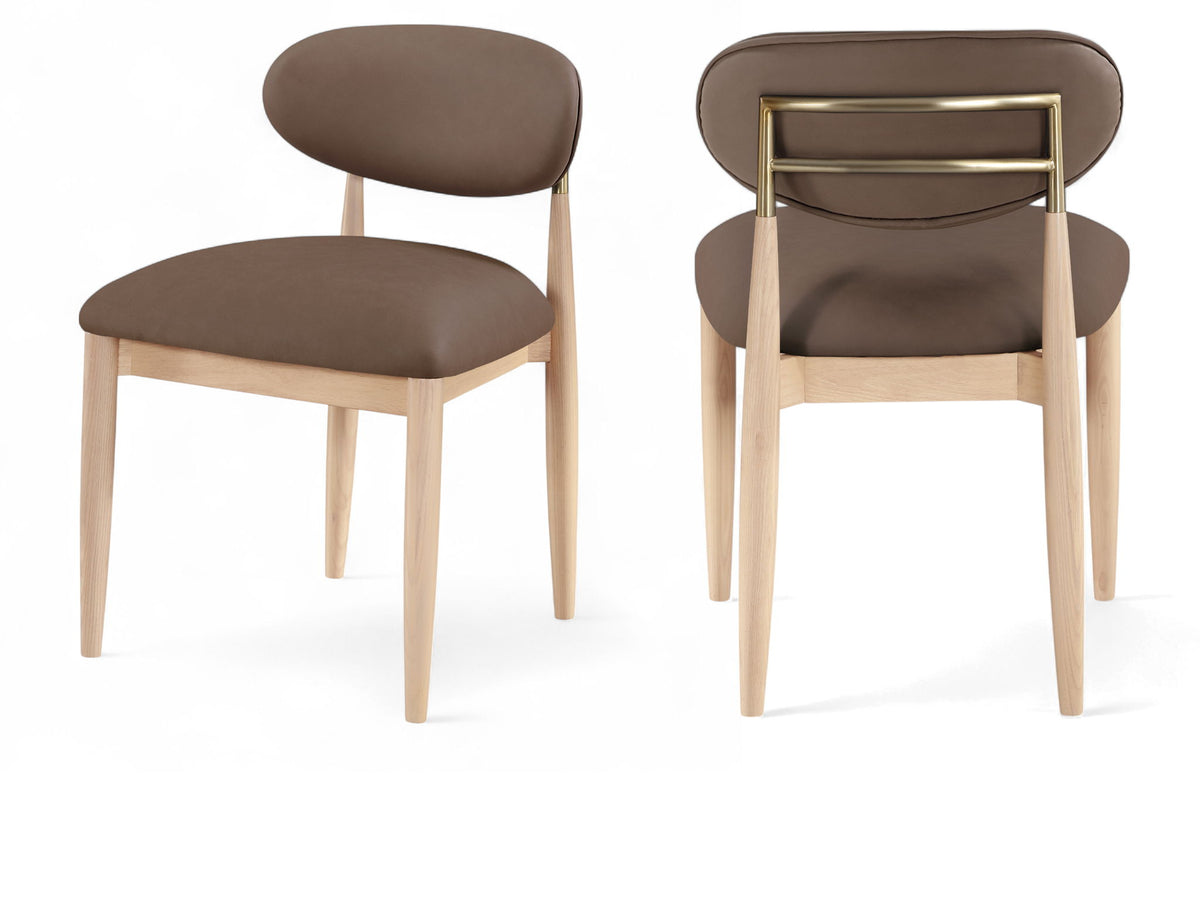 Riccio - Faux Leather Dining Side Chair (Set of 2) - Natural Frame