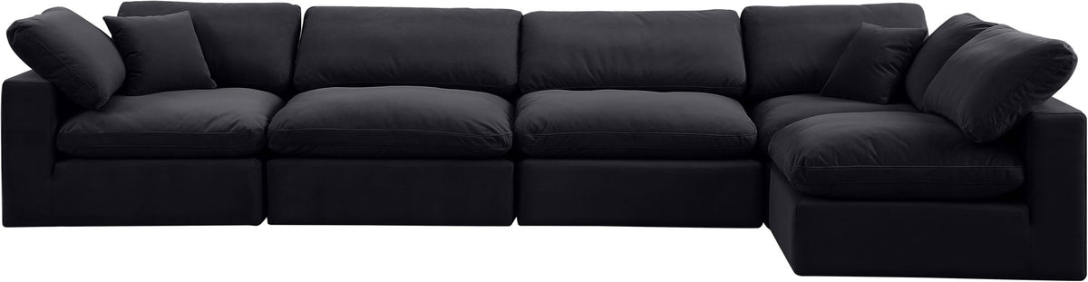 Comfy - 5 Piece Velvet Modular Sectional