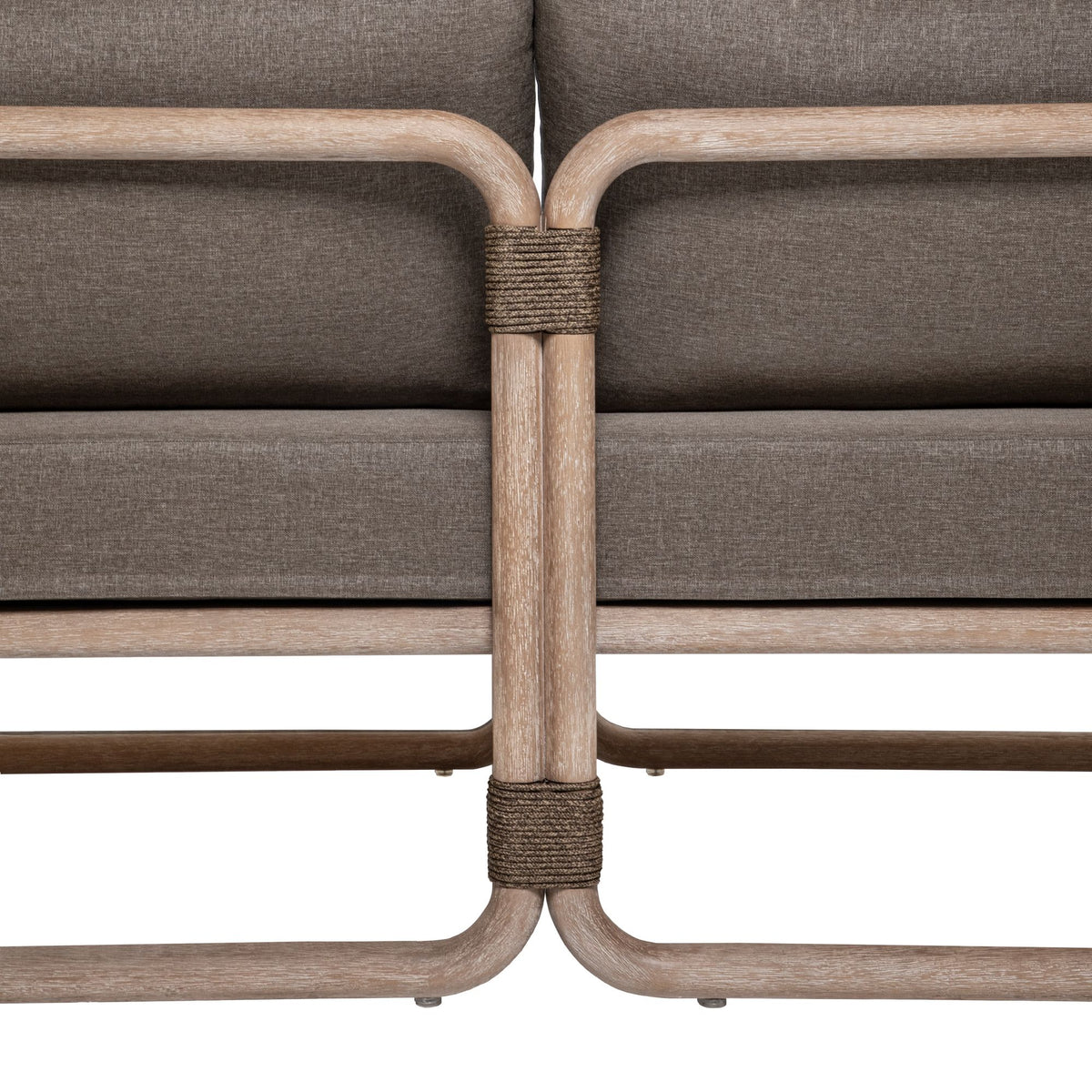 Baja - 79" Outdoor Sofa With Cushions - Brown Wire-Brushed Eucalyptus / Brown