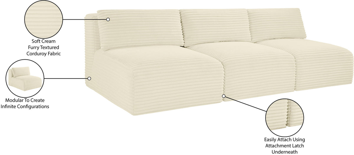 Shaggy - 3 Seat Modular Armless Sofa