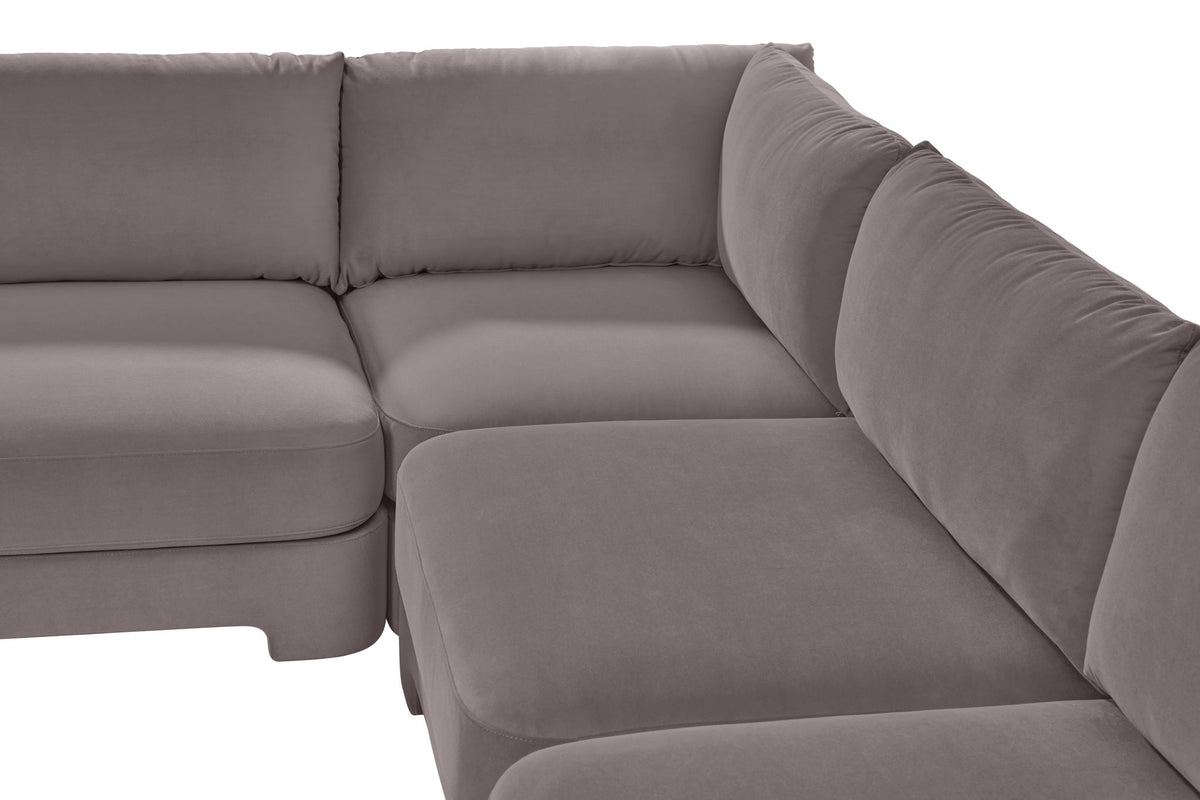 Hammond - Velvet Performance Fabric Upholstered 5 Piece Armless Sectional