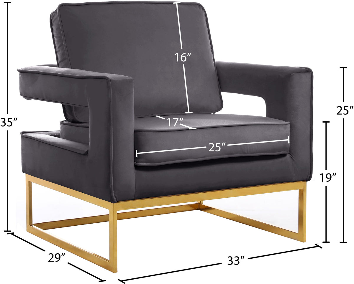 Noah - Accent Chair with Gold Legs