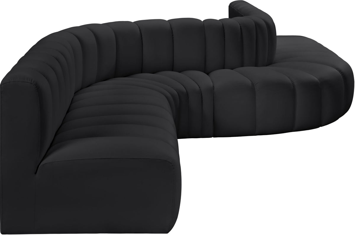 Arc - Faux Leather 8 Piece Curved Modular Sofa