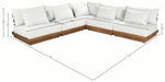 Mirella - 5 Piece Water Resistant Fabric Upholstered Outdoor Patio Modular Sectional