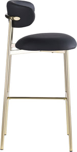 Lupita - Vegan Leather Upholstered Bar Stool With Brushed Gold Frame (Set of 2)