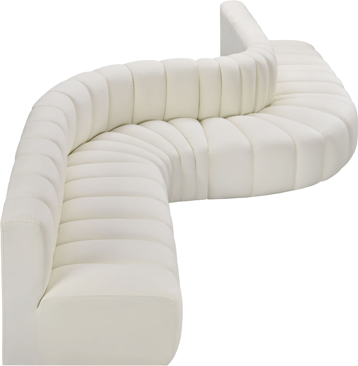 Arc - Faux Leather 8 Piece Curved Modular Sofa