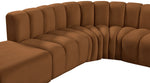 Arc - Velvet 7 Piece Corner Modular Sofa - Saddle