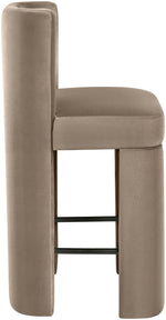 Zuno - Velvet Performance Fabric Upholstered Counter Stool (Set of 2)