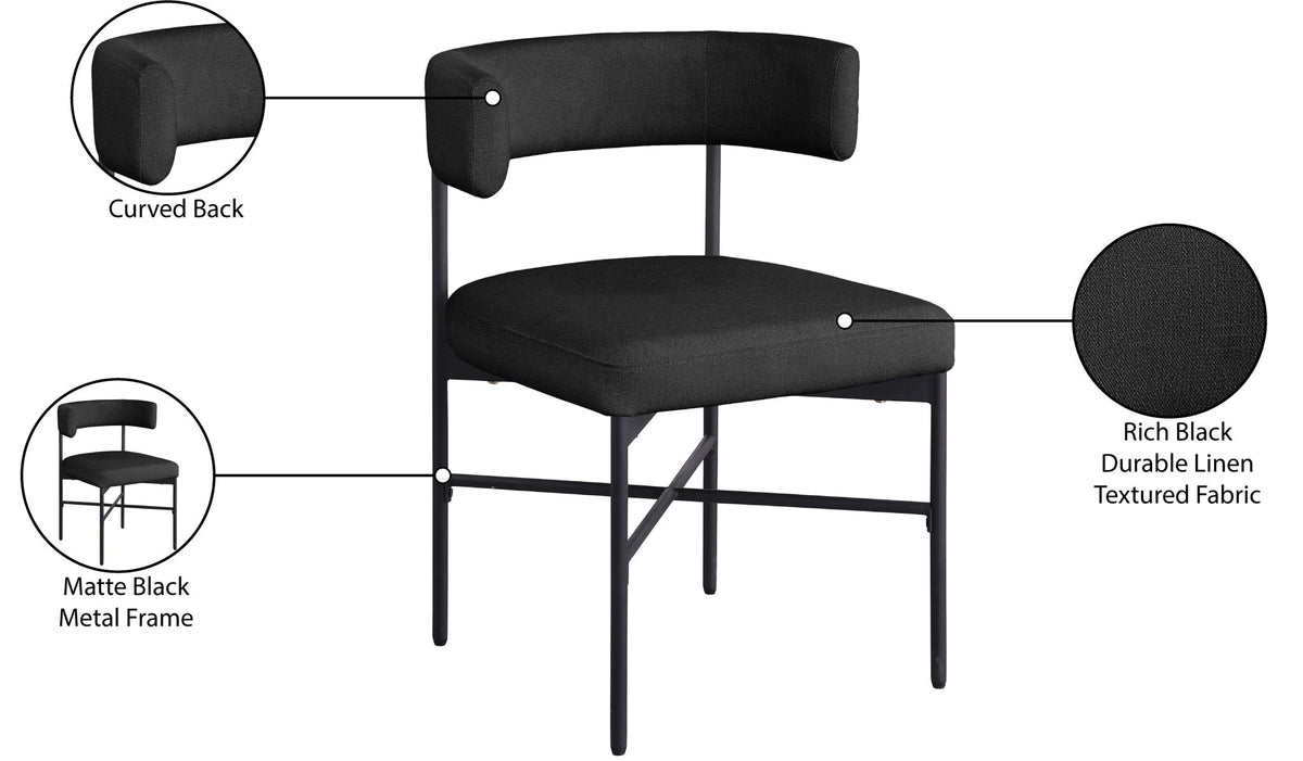 Rivage - Durable Dining Chair With Black Frame (Set of 2)