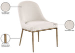 Ferro - Upholstered Dining Side Chair With Brushed Gold Legs