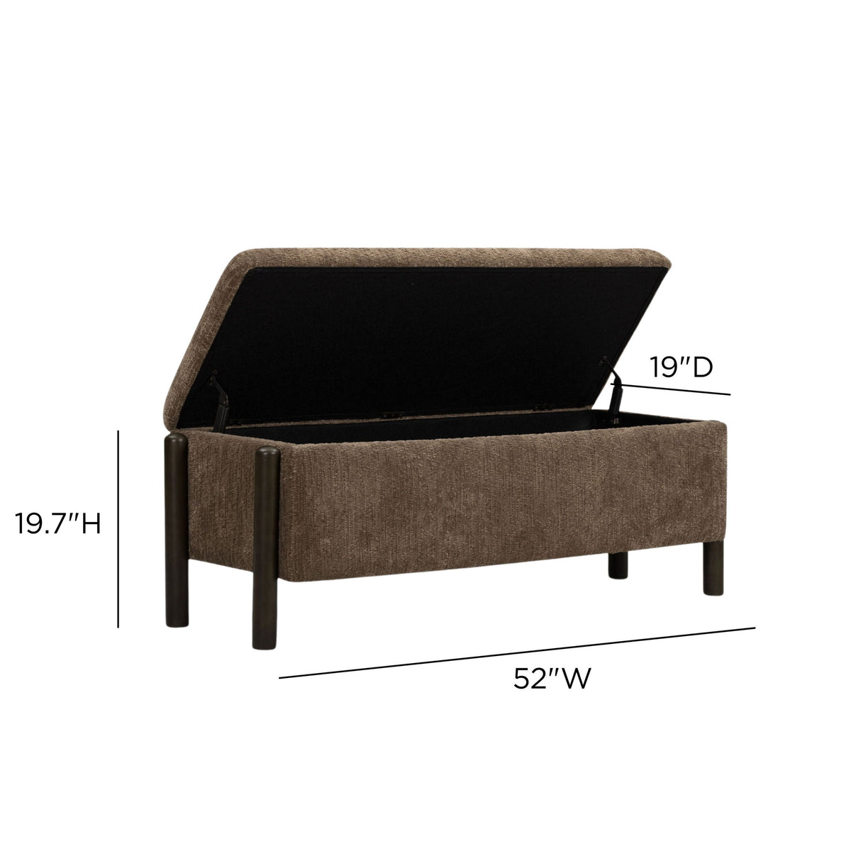 Abby - Nubby Fabric Storage Bench
